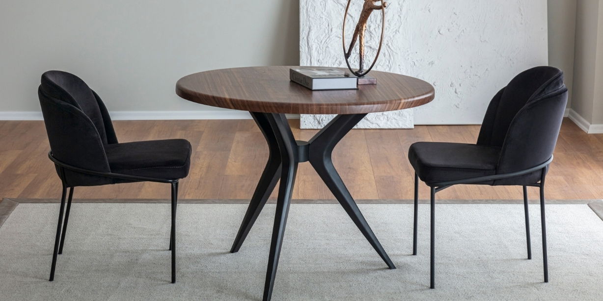 Vera Kelebek Ceviz Masa Sandalye